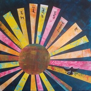 Colorful Abstract Sunburst Canvas Art